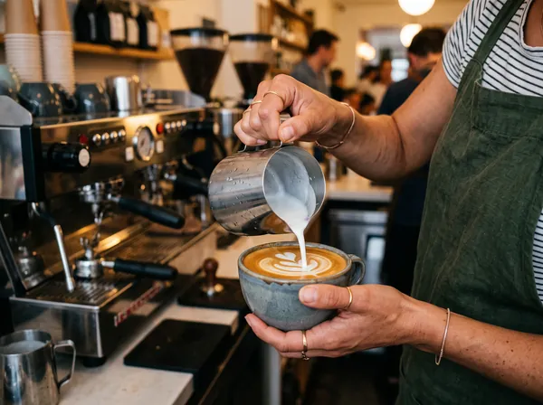 Barista valmistaa kahvia
